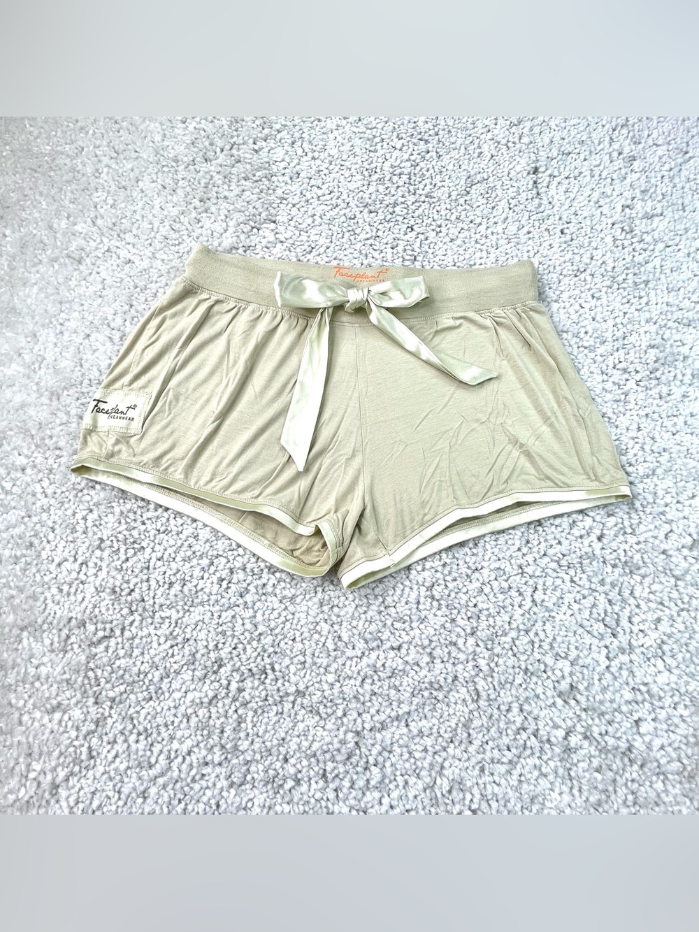 Faceplant Dreamwear PJ shorts tan pull on loungewear bamboo soft comfy medium